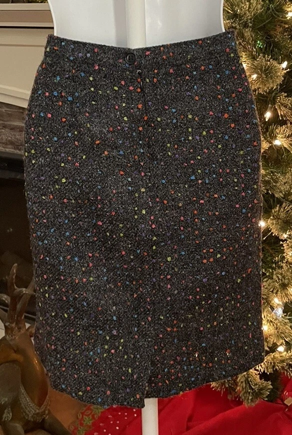 Vertigo Paris Women Gray With Multicolor “confetti” Wool Blend Skirt Sz 8 (40) - Image 4 of 4