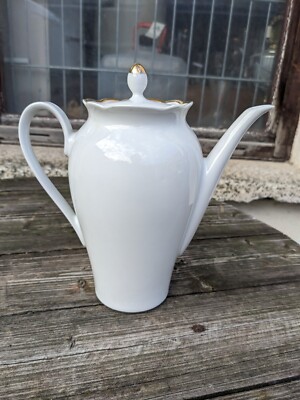 Kahla Kaffeekanne DDR - 1Liter - weiß Qualitätsfeston -22 x 21 cm
