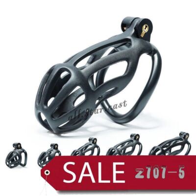 Classics Male Chastity Cage Device 6 Colors Men Resin Lock Belt 4 Rings Device