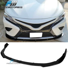 Fits 18-20 Toyota Camry SE XSE PP Gloss Black Front Bumper Lip Spoiler