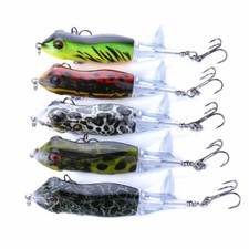 100pcs Wobbler Popper Floating Rotating Tail Fishing Lure Bass Bait 9.5cm/11g
