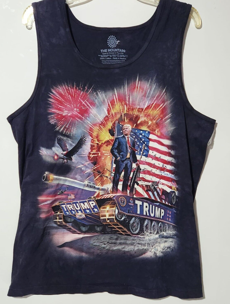 The Mountain Tank Top Shirt Trump Sz Medium Black US Flag NEW | eBay