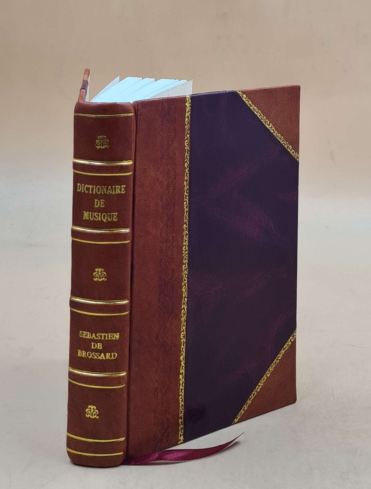 Vintage Leather-Bound Dictionaire De Musique with Greek Terms Explained