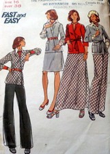 LOVELY VTG 1970s JACKET, SKIRT, PANTS Sewing Pattern 16/38