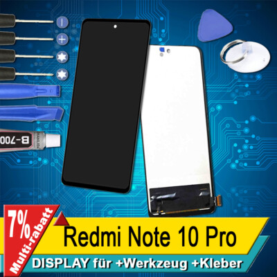 Display Für Xiaomi Redmi Note 10Pro Komplettes Bildschirm Lcd Touch 6,4 Schwarz+