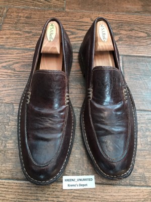 $198 COLE HAAN DRYDEN VENETIAN BROWN LEATHER Slip On Apron 