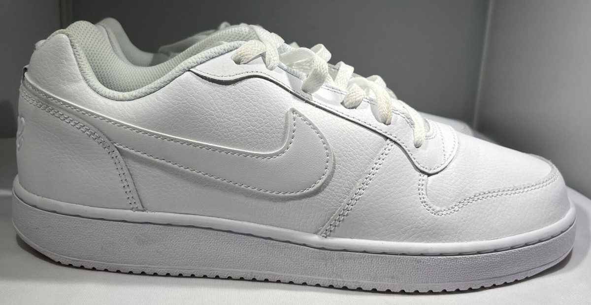Nike Men's Ebernon Low - Size 10 - Triple White - DIRTY Outsole