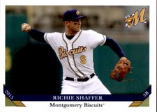 2015 Montgomery Biscuits Grandstand #25 Richie Shaffer Charlotte North Carolina
