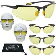 Turismo Night Driving Yellow Sport Riding Rimless Outdoor Anti-Glare Sunglasses