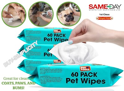 Ear, Eye, Paw Bums Cleansing Wipes for Pet Cat Dog 60 Wipes