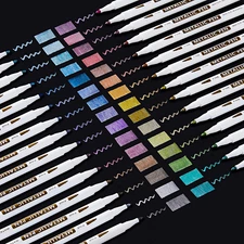 Shuttle Art Metallic Marker Pens, 30 Colors Metallic Paint Markers with 1 Colori