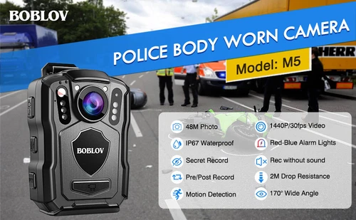 BOBLOV M5 2K Cuerpo Cámara 1440p HD 128/256GB Policía Videocámara Coche Salpicadero Cámara DVR - Imagen 16 de 16
