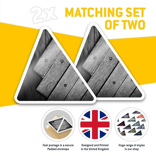 2 x Triangle Stickers 10cm - BW - Wood Planks Wooden #39608 - 第 2/9 張圖片