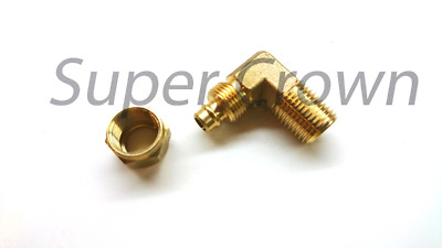 Brass 90° Elbow Fitting 3/8'' ID x 1/4''PT Male Thread Pipe Adapter With Hex Nut