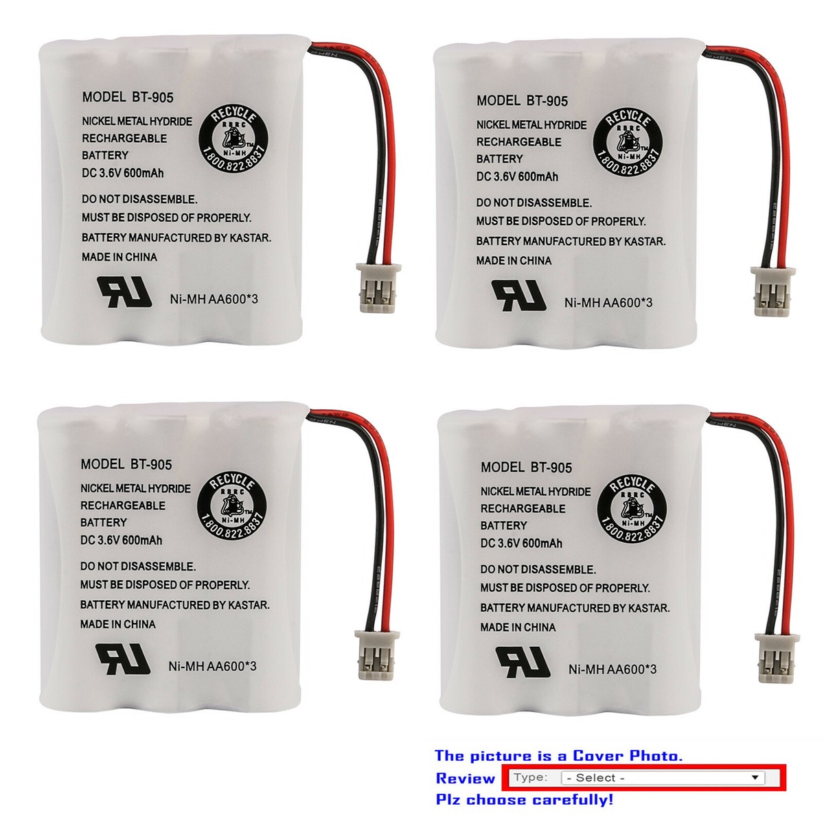 Kastar Battery Compatible with Uniden BT-905 BP-905 BP905 BT800 BP