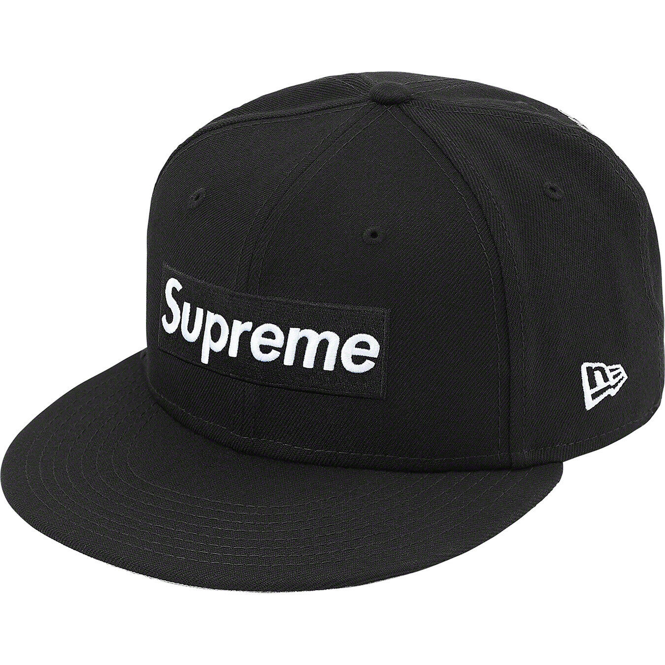 Supreme Champions Box Logo New Era Black fitted Cap Hat size 7 1/2 NEW SS21