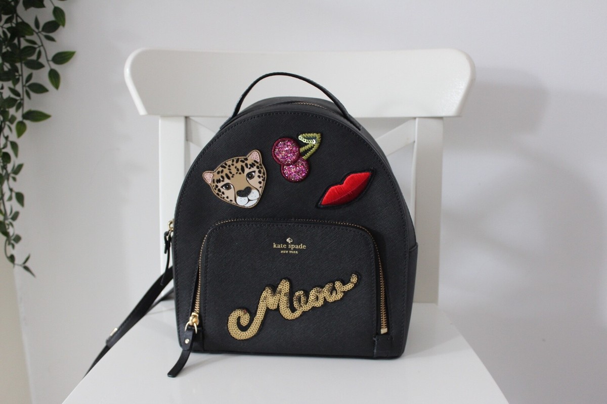 Kate Spade Black Leather Run Wild Backpack | eBay UK