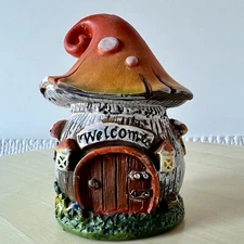 Small Resin Fairy House Mushroom Garden Statue Gift Fairy Forest Decor Fantasy