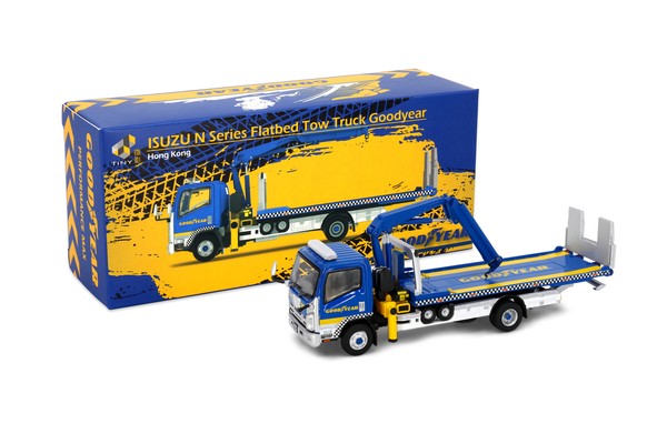 Tiny City Die-Cast Model Car - Isuzu N Series Flatbed Tow Truck W/ Crane Good Yr-image