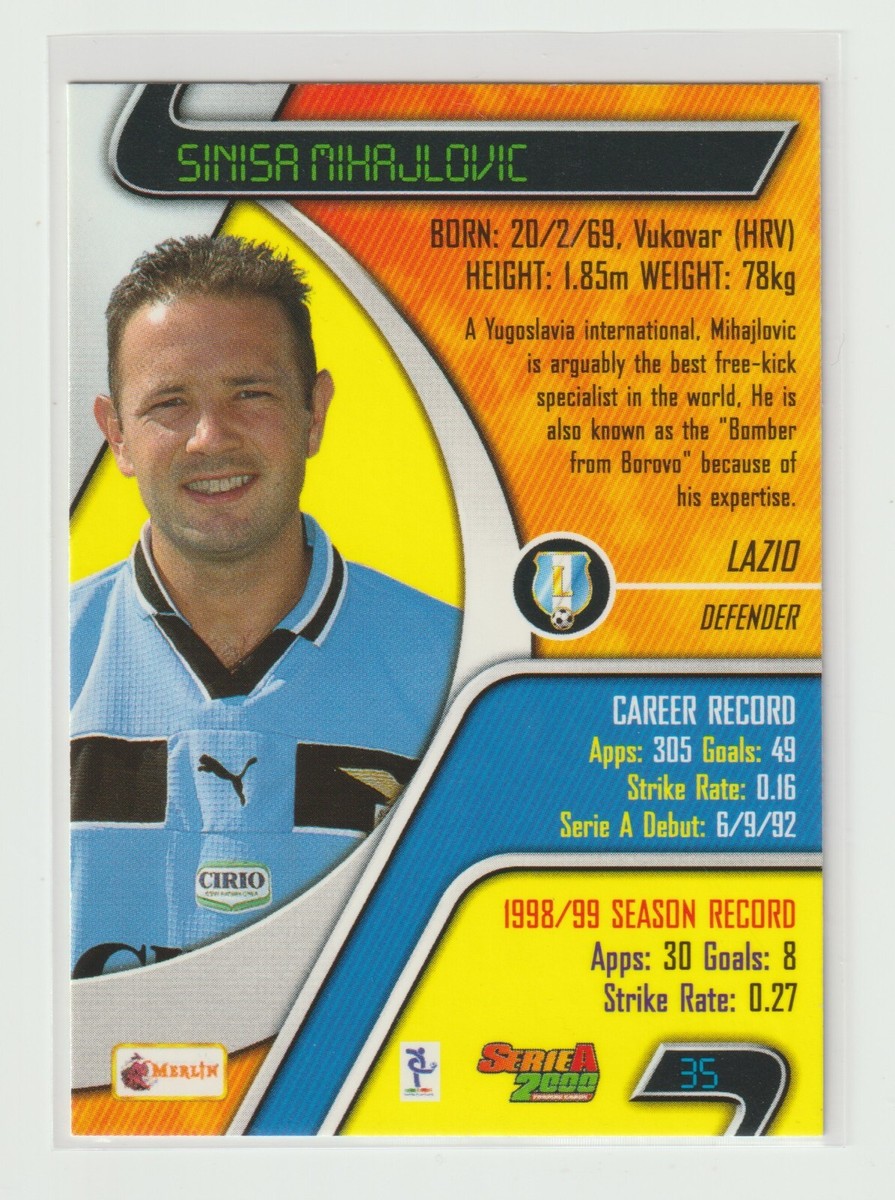 Carte Sinisa Mihajlovic Lazio #114 – Mundi Cromo Calciatori 2000 – Non Collée