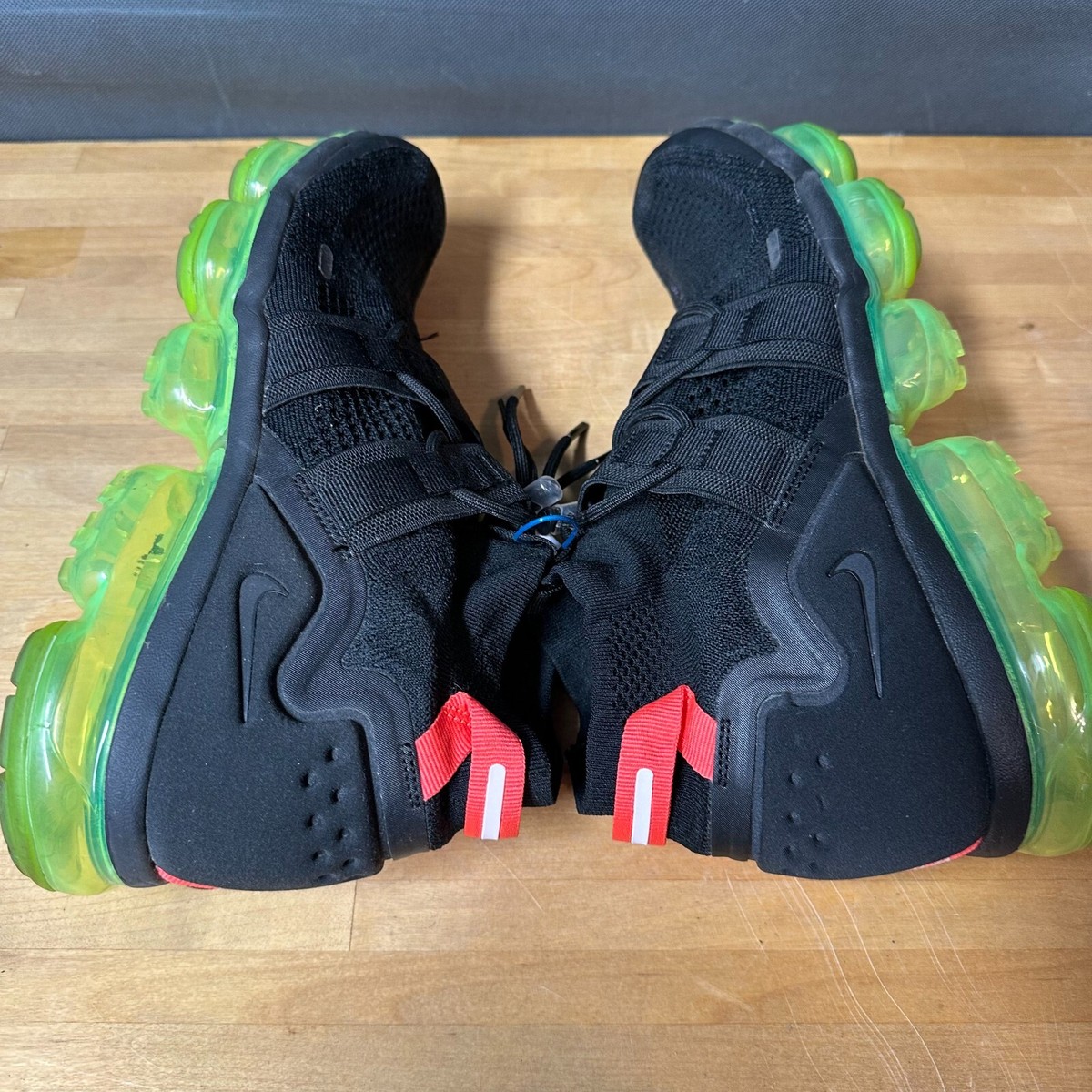 Nike Air VaporMax Utility Flyknit Black Volt AH6834-007 Men\'s 12 Running Shoes Nike Air VaporMax Utility Triple Black Men main image 3