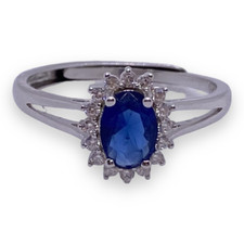 Anello Princessa in argento con pietre preziose e brillanti - Motivi Jewels