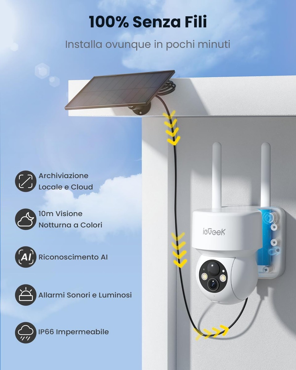 IeGeek Telecamera Wi-Fi Esterno 2K PTZ Solare Review: La Sorveglianza Senza Fili E Senza Compromessi - Foto 4