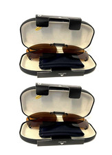 2 Haven Fit Over Sunwear Rec 5 54 Amber Rimless Clip-Ons Sunglasses NEW 