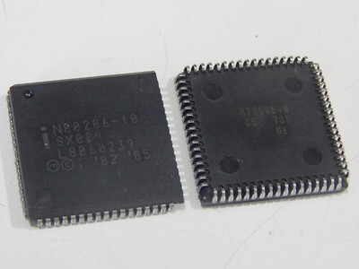 INTEL N80286-10 CPU MICROPROCESSOR 16 BIT 5V PLCC68 - YOU GET 2 PIECES