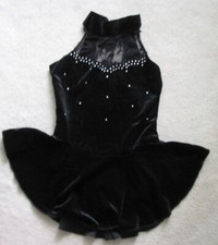 NEW in bag black ice skating dress with rhinestones size 10 Last One