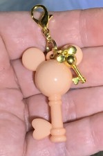 Large Orange Acrylic Mickey Mouse Key Charm Zipper Pull & Keychain Add On Clip!!