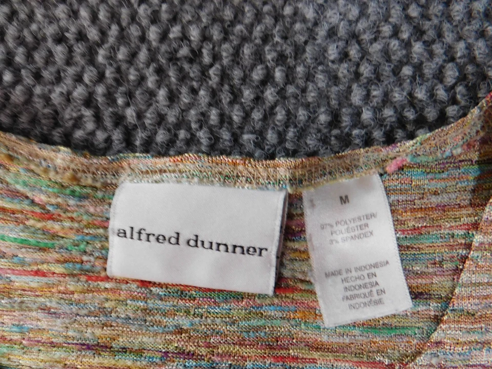 Alfred Dunner Top Mediano Rojo Jersey Mujer Elástico Multicolor Blusa Informal Foto 4 de 4