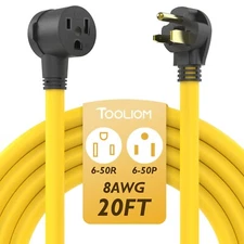 TOOLIOM Welder Extension Cord 8AWG 20FT 6-50P to 6-50R Heavy Duty Power Exten...