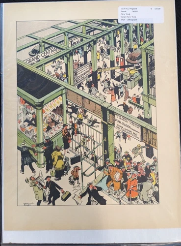 Grand Central Shuttle New York, Tony Sarg 1926 Lithography