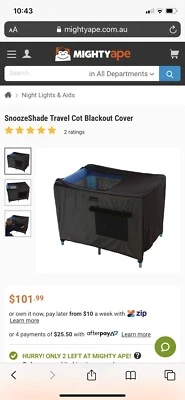 snoozeshade travel cot cover