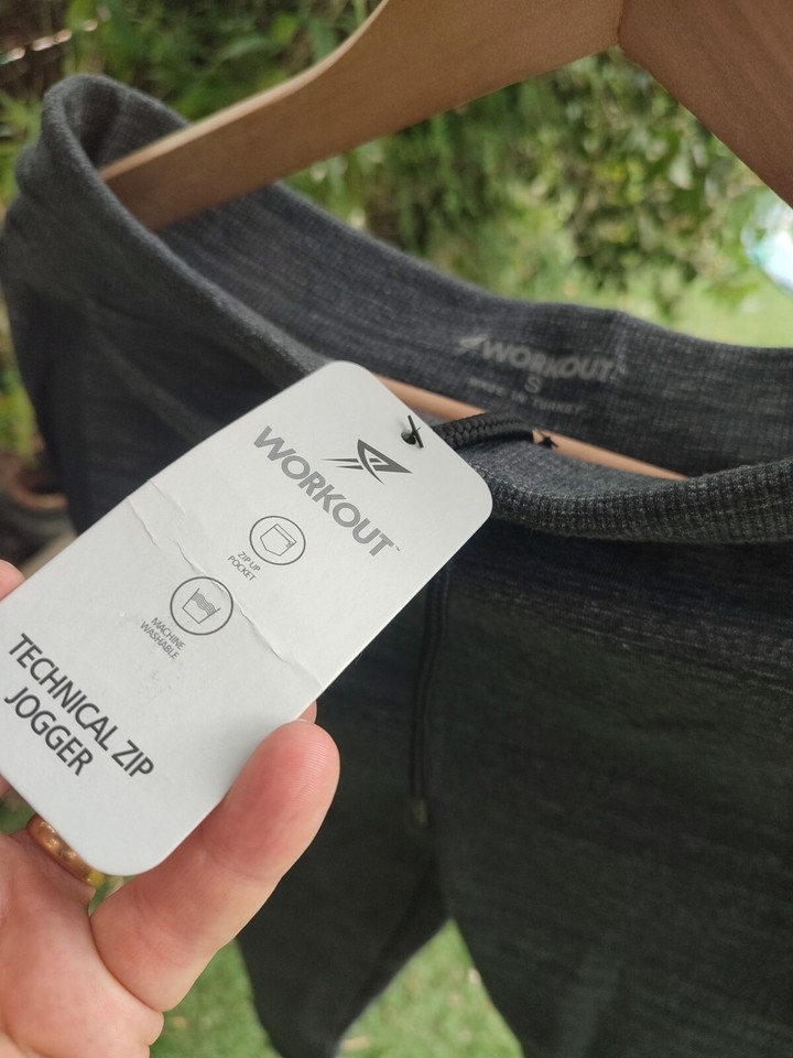 Men's Primark Workout Technical Zip joggers S 3032" Waist Grey