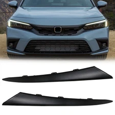 For Honda Civic 2022-2023 Black Front Headlight Eyelid Molding Trim Strip LH+RH