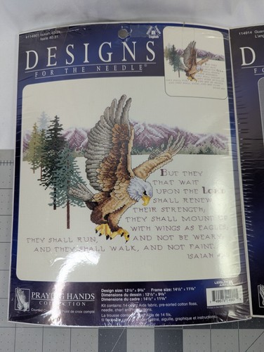 Designs By the Needle Cross Stitch Kit Lot Angel Eagle Isaiah 40:31 - Picture 2 of 8