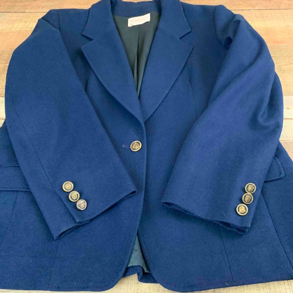 Pendleton Womens One Button Blazer Blue Notch Lap… - image 5