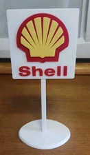 Shell Gasoline Gas Oil Miniature 3d Printed Sign. 6.5" Tall.