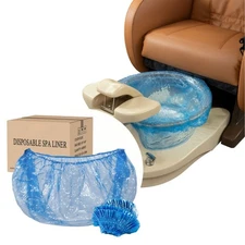 400 Blue Disposable Spa Pedicure Liners 48x48 9.5 Mic - Massage Chair Tub