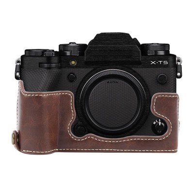 Mezza Custodia In Pelle PU Per Fujifilm X100F – Fondo Apribile Colore Caffè (kinokoo) - 3
