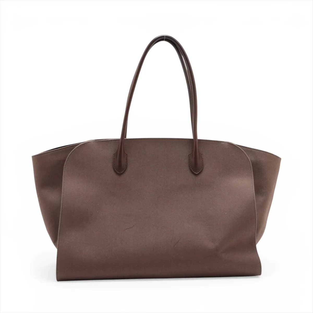 The Row Marlo 17 Canvas & Leather Tote bag Khaki x brown Marlo 17