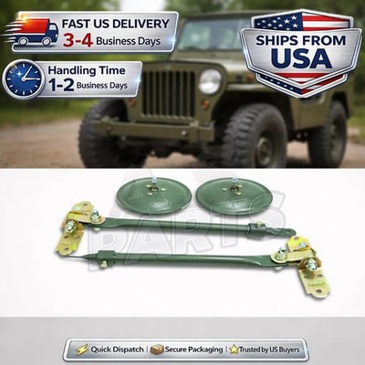 WILLYS JEEP GPW MB CJ3A CJ3B CJ2A M38 M35 ARM BRACKET KIT 5'' MIRROR PAIR