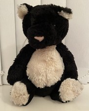 Jellycat Bashful Kitten Black White Cat 11” Retired