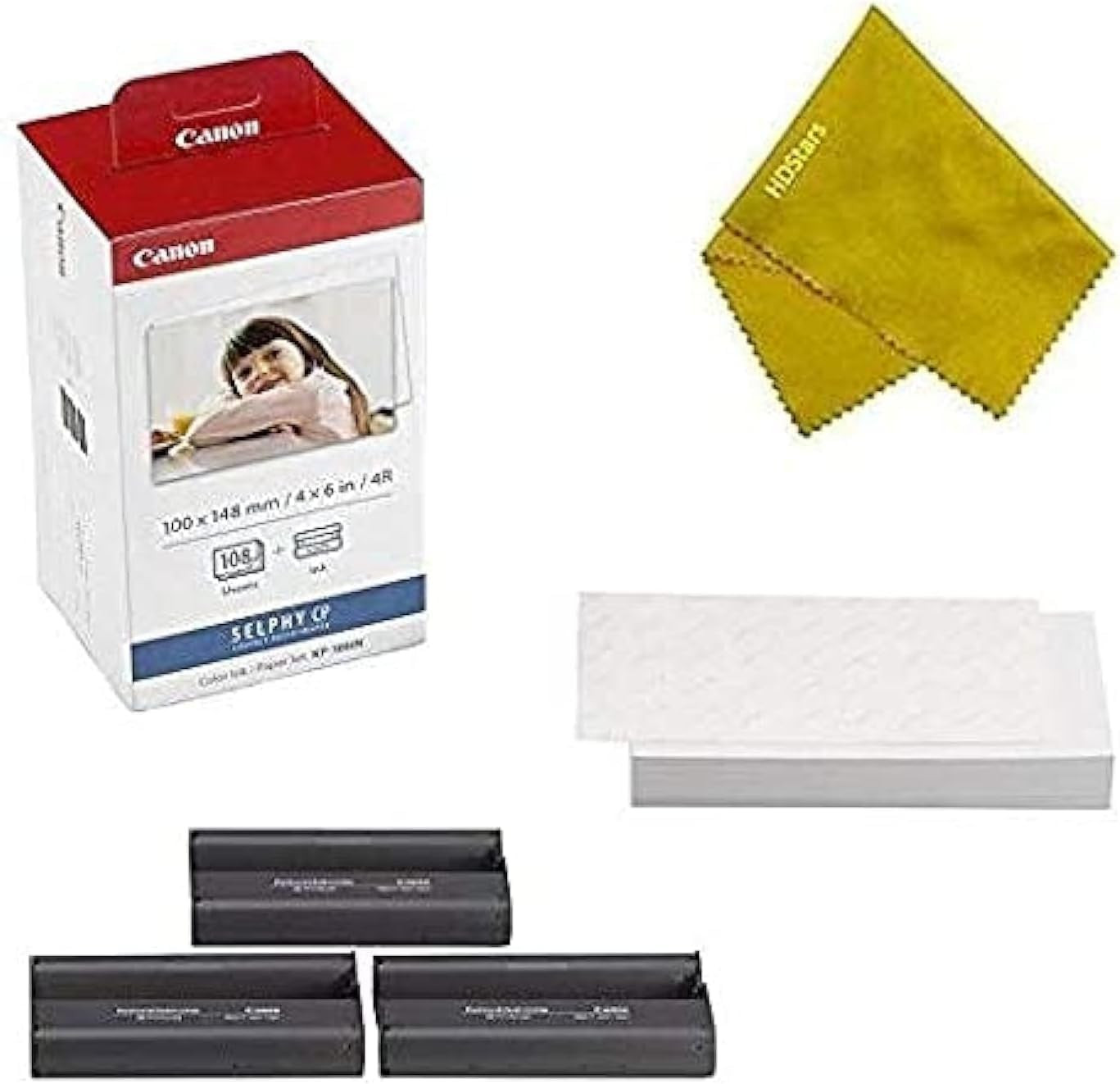 Canon KP-108IN 3 Color Ink Cassette and 108 Sheets 4 X 6 Paper Glossy for SELPHY