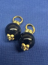 gold earring enhancers 20mm Black onyx