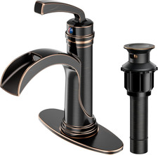 Antique Oil Rubbed Bronze Single Handle Waterfall Bathroom Sink Faucet
