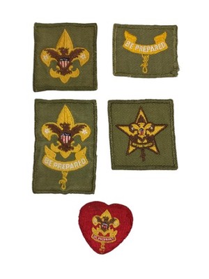 1950s-60s Boy Scouts Complete Rank Set Tenderfoot - Life Patch WORN (WSJ1025)