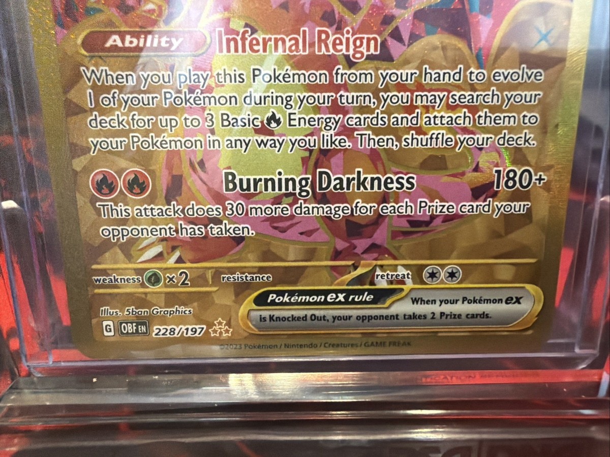 Pokemon SV03 Obsidian Flames Charizard ex 228/197 Gold Hyper Rare